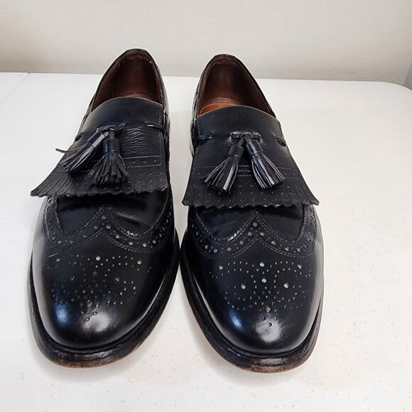 Allen Edmonds Arlington Black Leather Kiltie Tassel Loafers Size 13 AA - Picture 2 of 13